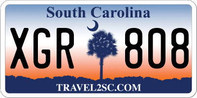 SC license plate XGR808