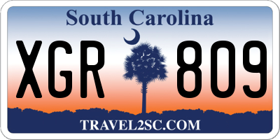 SC license plate XGR809