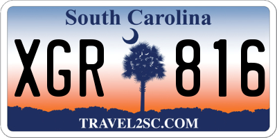 SC license plate XGR816