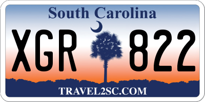 SC license plate XGR822