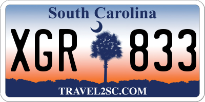 SC license plate XGR833