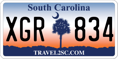 SC license plate XGR834