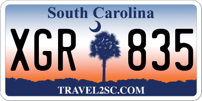SC license plate XGR835