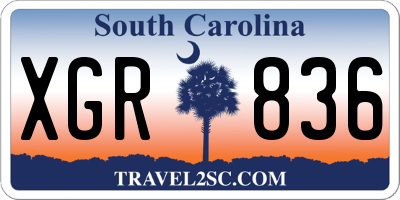 SC license plate XGR836