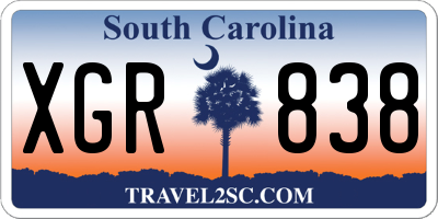 SC license plate XGR838