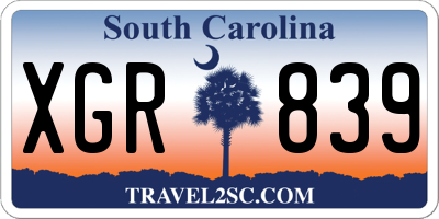 SC license plate XGR839