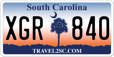 SC license plate XGR840