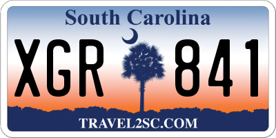 SC license plate XGR841