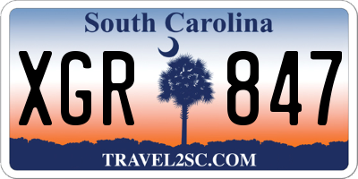 SC license plate XGR847