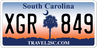 SC license plate XGR849