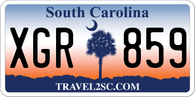 SC license plate XGR859