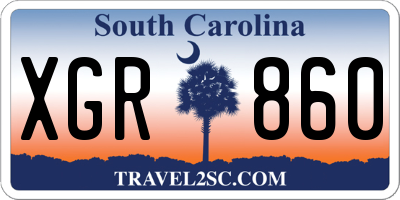 SC license plate XGR860