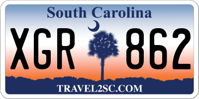 SC license plate XGR862