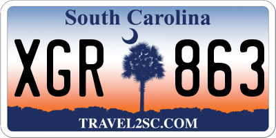 SC license plate XGR863