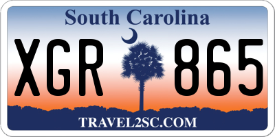 SC license plate XGR865