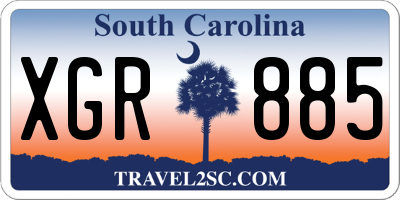 SC license plate XGR885