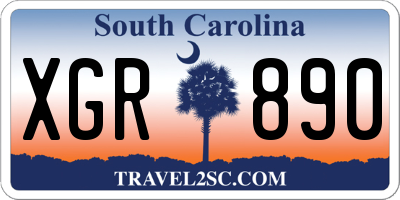 SC license plate XGR890