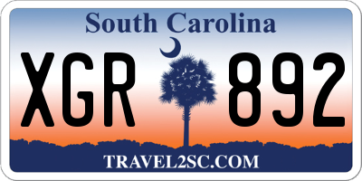 SC license plate XGR892