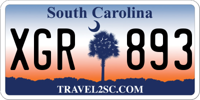 SC license plate XGR893
