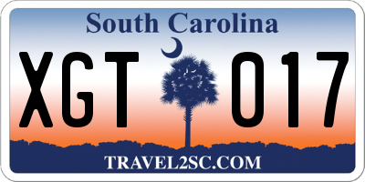 SC license plate XGT017