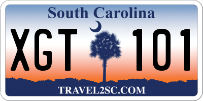 SC license plate XGT101