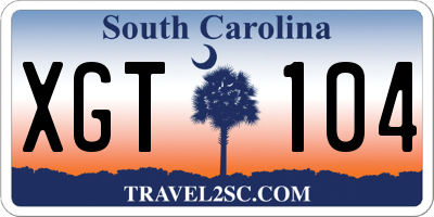 SC license plate XGT104