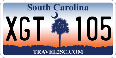 SC license plate XGT105