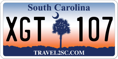 SC license plate XGT107