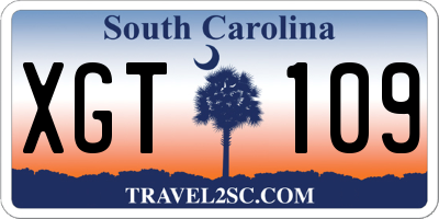 SC license plate XGT109