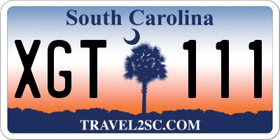 SC license plate XGT111