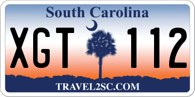 SC license plate XGT112