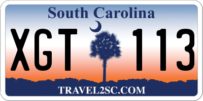 SC license plate XGT113