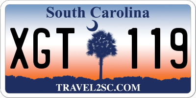 SC license plate XGT119