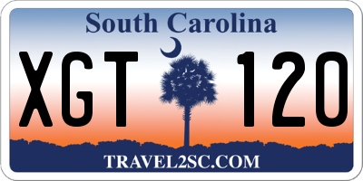 SC license plate XGT120