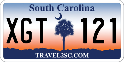 SC license plate XGT121
