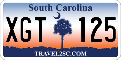 SC license plate XGT125