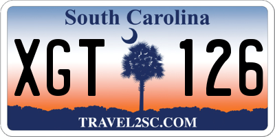 SC license plate XGT126