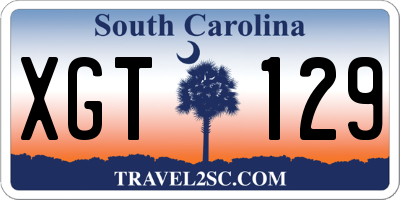 SC license plate XGT129