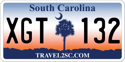 SC license plate XGT132