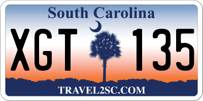 SC license plate XGT135