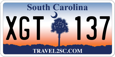 SC license plate XGT137