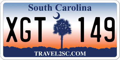 SC license plate XGT149