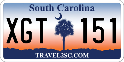 SC license plate XGT151