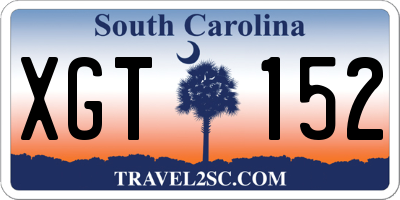 SC license plate XGT152