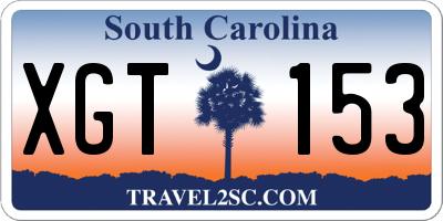 SC license plate XGT153