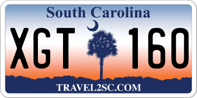 SC license plate XGT160