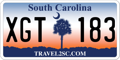 SC license plate XGT183