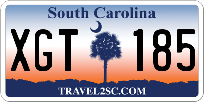 SC license plate XGT185