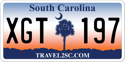SC license plate XGT197