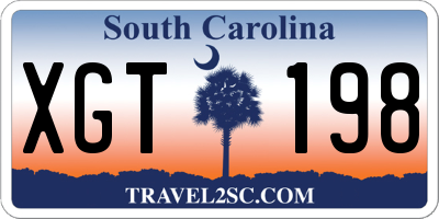 SC license plate XGT198